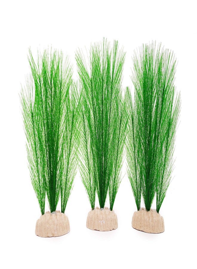 BEGONDIS 3Pcs Aquarium Decorations Fish Tank Artificial Green Water Plants Made of Silk Fabrics Plastic - Image 1
